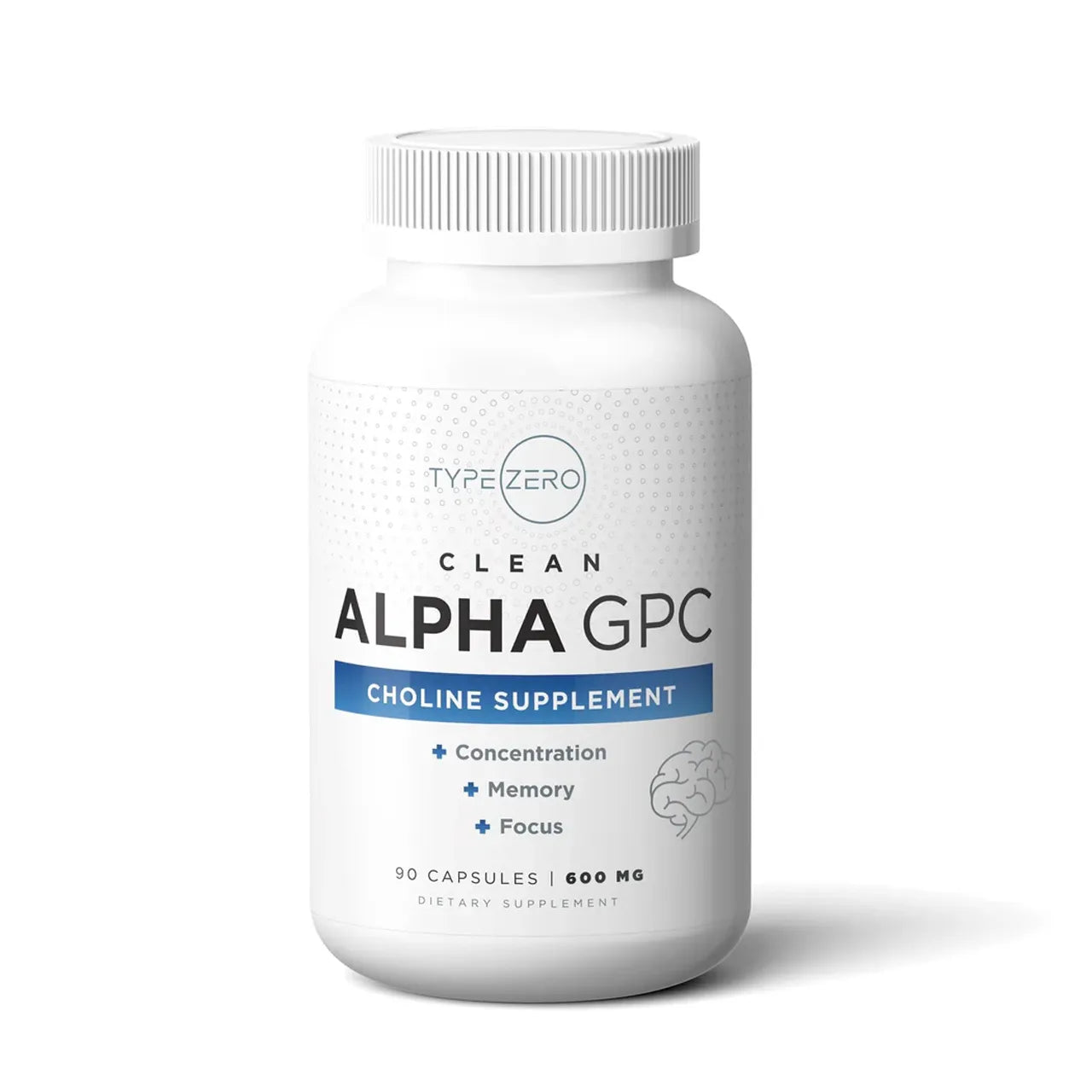 Type Zero Clean Alpha GPC Choline 600 mg 90 Capsules
