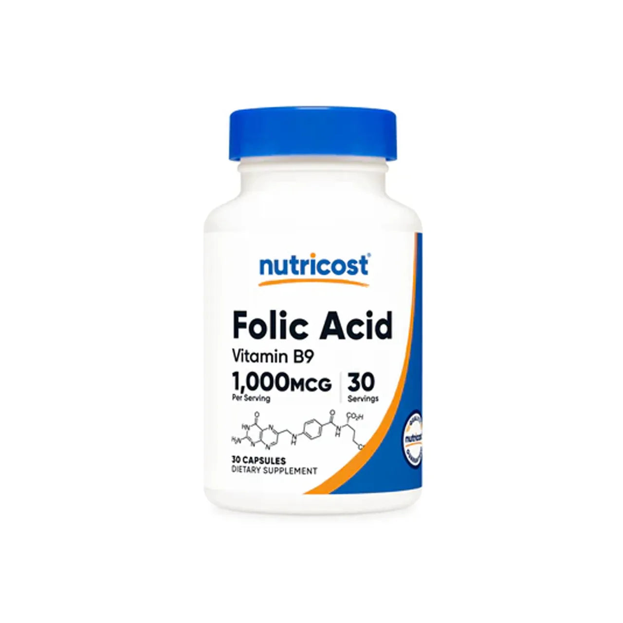 Folic Acid (Vitamin B9) 1000 mcg 30 Capsules