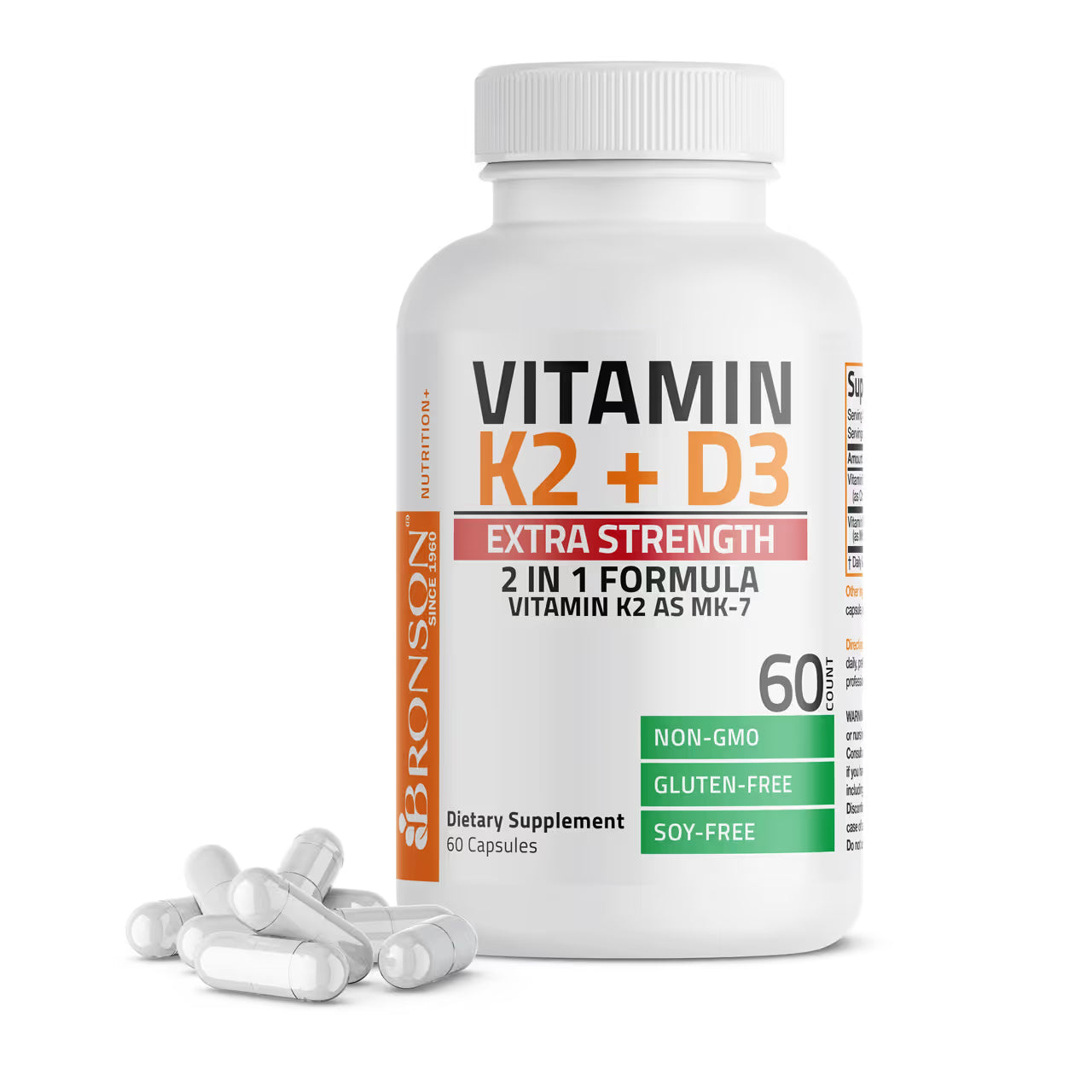 Vitamin K2+D3 (125 mcg + 10,000 iu) 60 Capsules