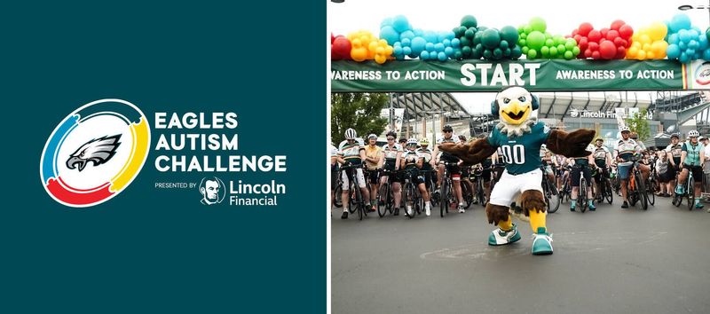 Evan runs the Eagles Autism Challenge