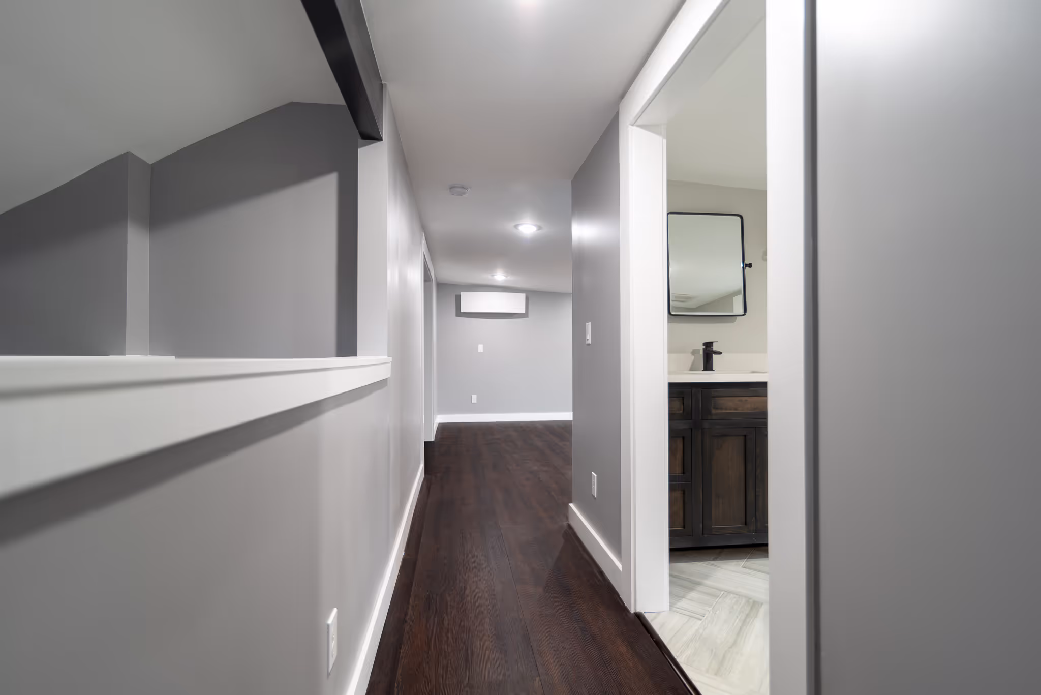 Blue bathroom vanity custom tile