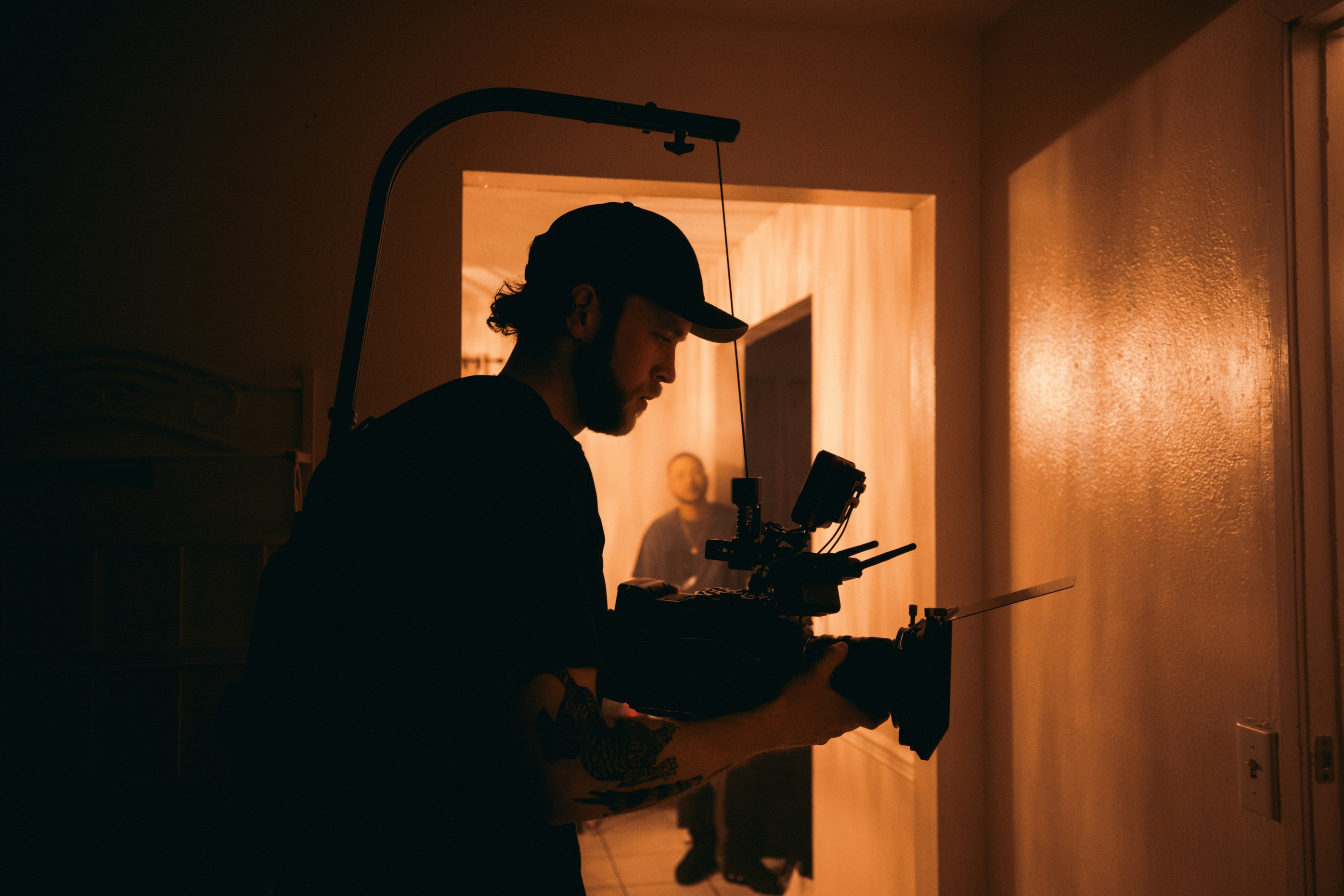 Filmmaker working on set