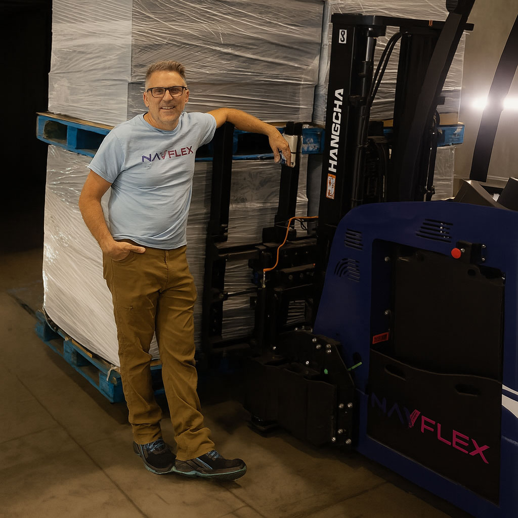 Chuck Stovall with A forkflift