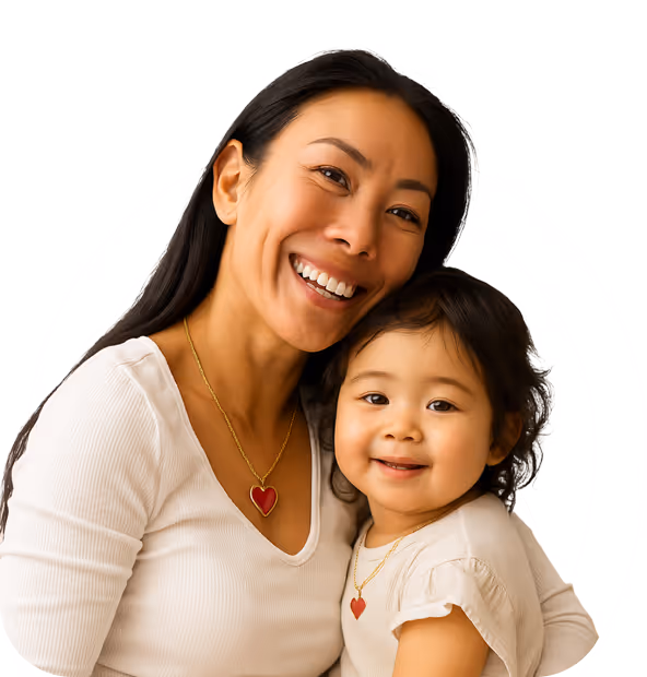 Mother and Daughter together wearing Minimoria's jewelry