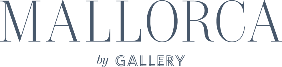Text logo reading 'MALLORCA by GALLERY' in blue serif and sans-serif fonts.