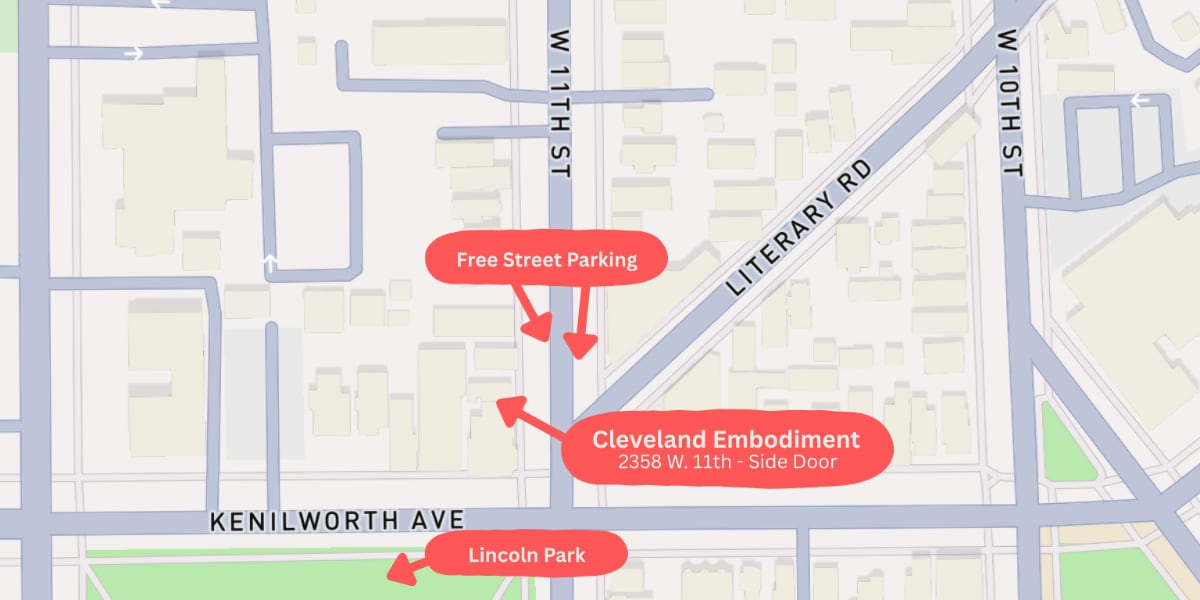 Parking map for Cleveland Embodiment Collective's Tremont Space