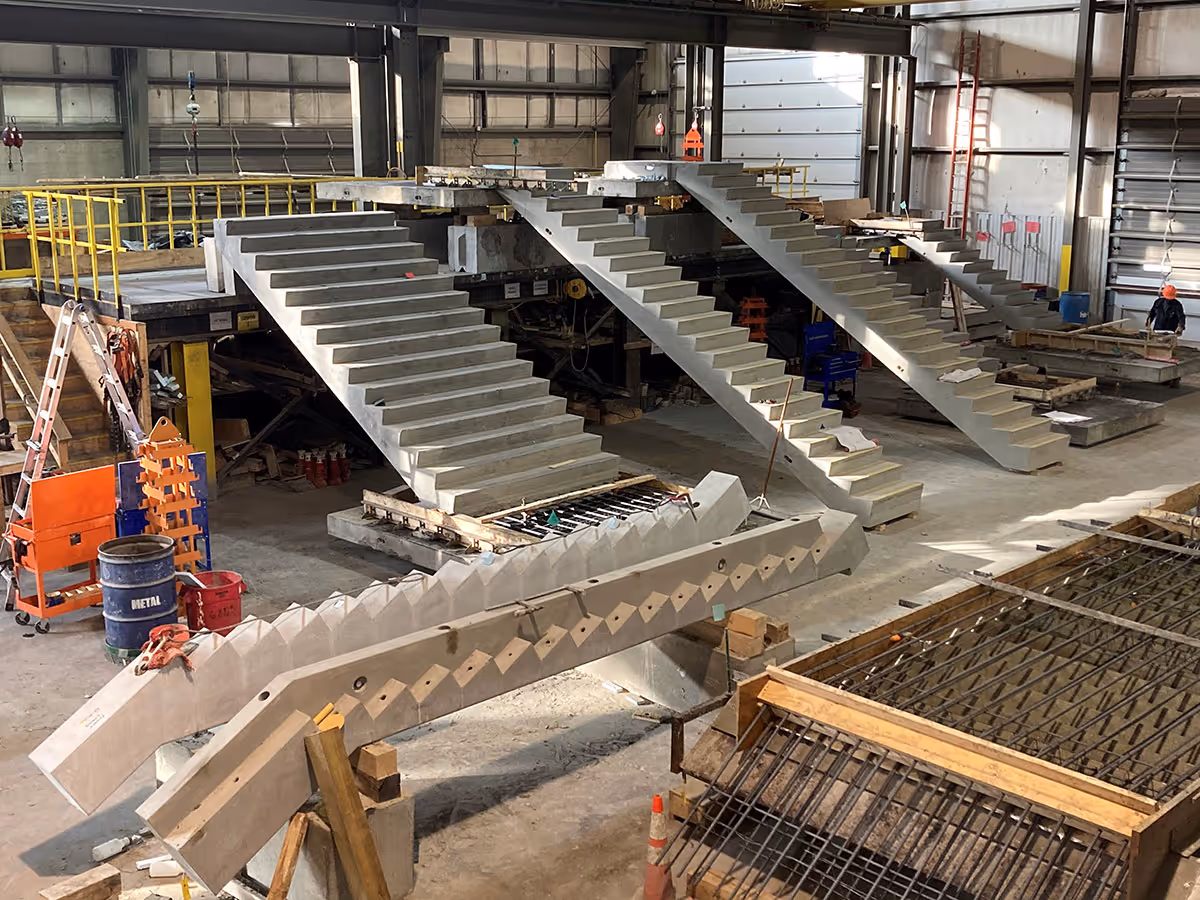 Brayman Precast Facilities with precast concrete stairs