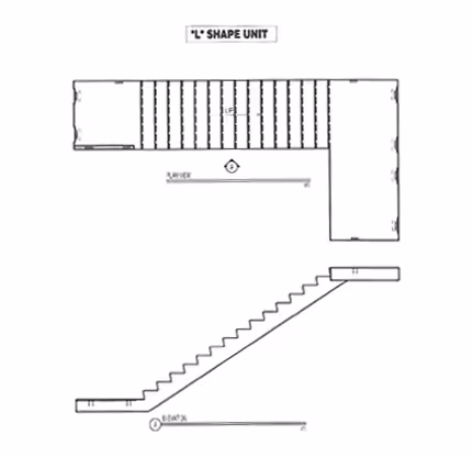 Brayman Precast Staircase & Landing L-Shape Unit schematic