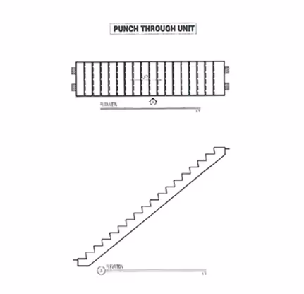 Brayman Precast Staircase & Landing Punch Through Unit schematic