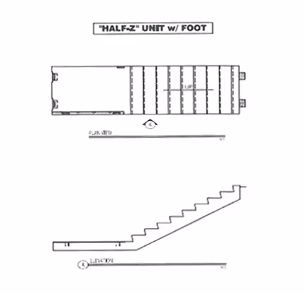 Brayman Precast Staircase & Landing Half-Z Unit schematic
