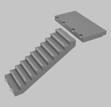 Brayman Precast Separate Stretcher Stair & Landing schematic