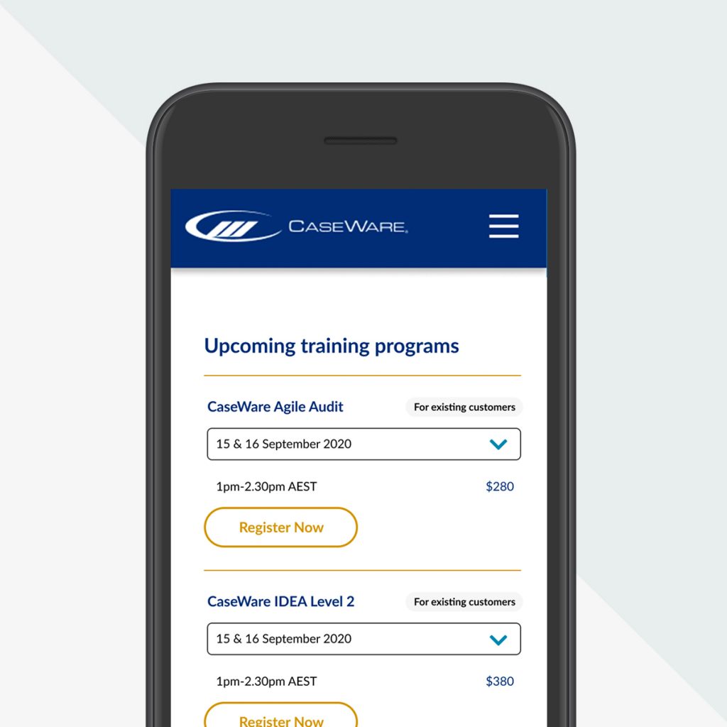 Caseware case study of an app with a custom website design