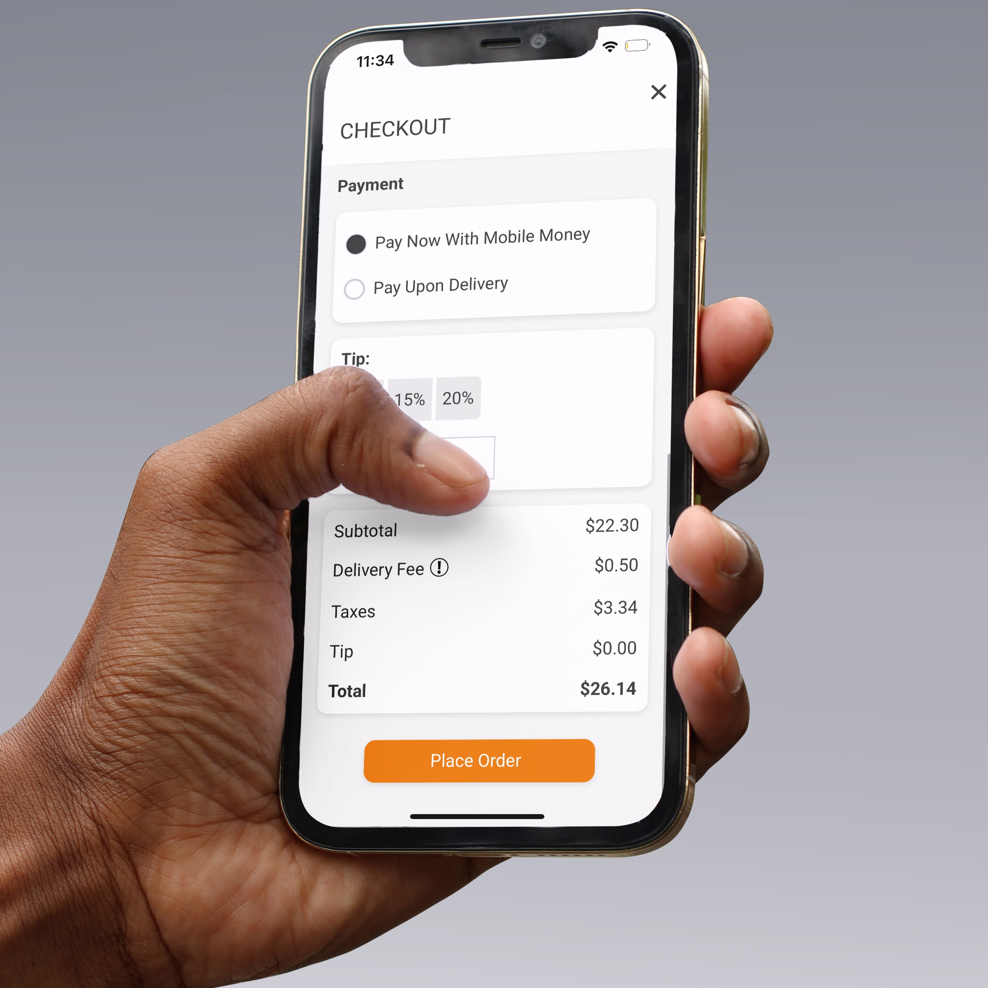 Image of the ordering dashboard