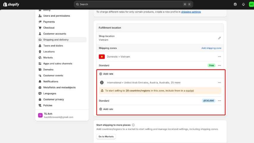 Set Your Prices by Adding Shipping Rates