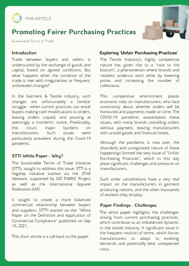 Purchasing Practices - Mini Article