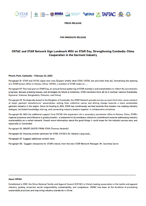 PRESS RELEASE: STAR Partners with CNTAC to Bolster industry Progress