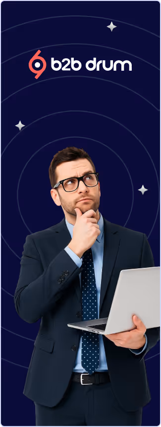 B2B drum banner - marketer thinking