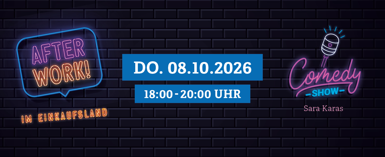 Angekündigt wird das Afterwork Event am 08.10. mit einer Comedy Show.
