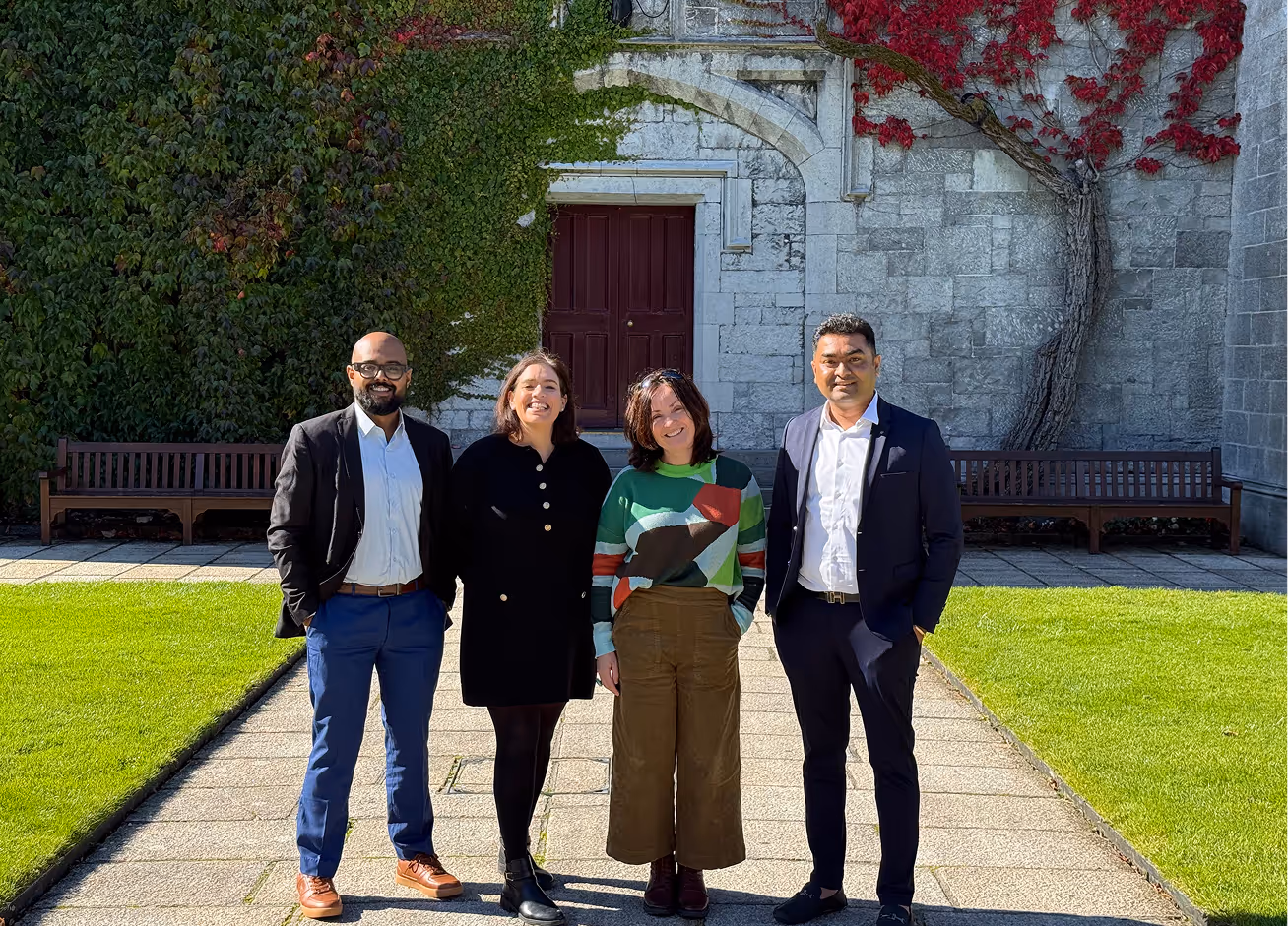Left to Right- Vigneshwar, Johanna, Louise and Amar at The Quad, UOG