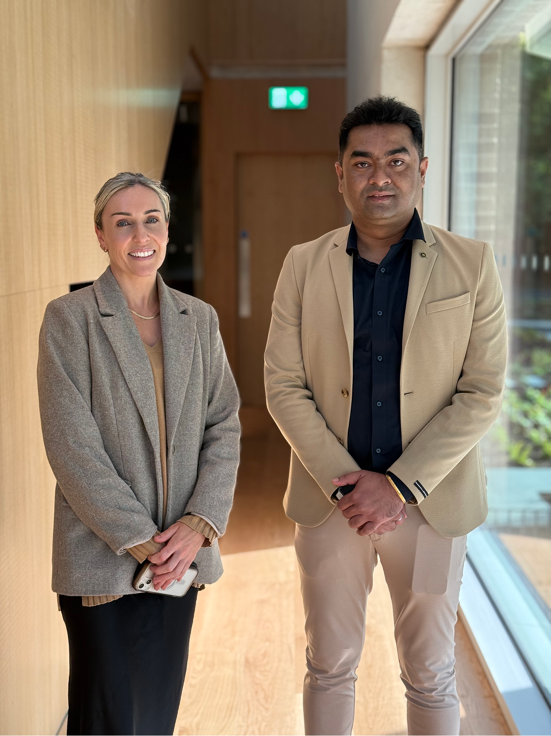 From left to right - Aoife and Amar in the student union building at the University of Limerick campus