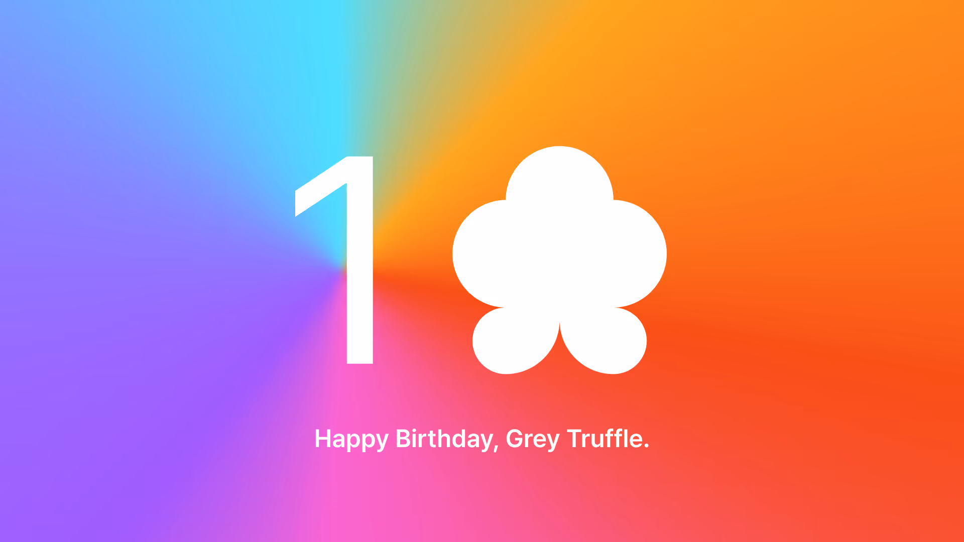 A visual graphic of Grey Truffle celebrating 1 year successfully as a leading brand consultant.