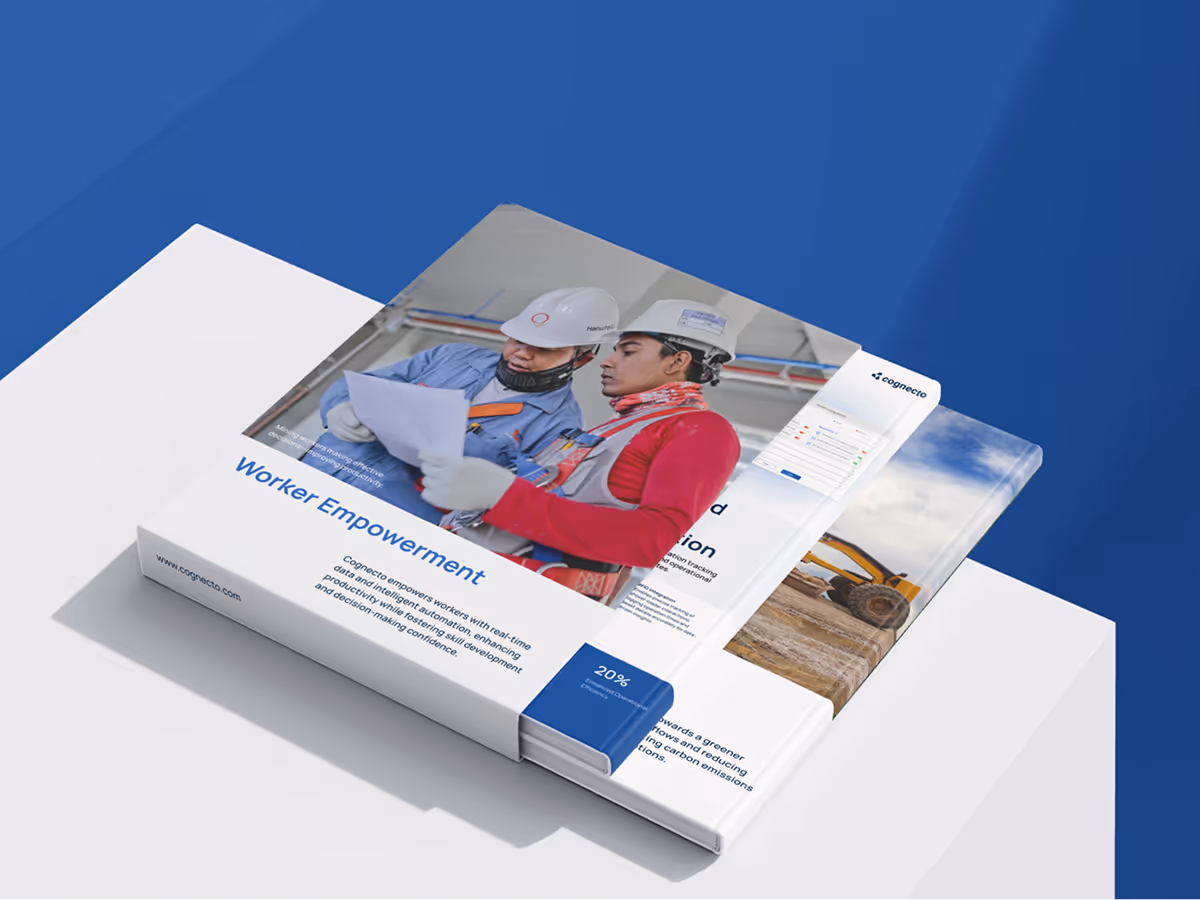 Printed brochure mockups to hand out to potential clients at Cognecto's event.