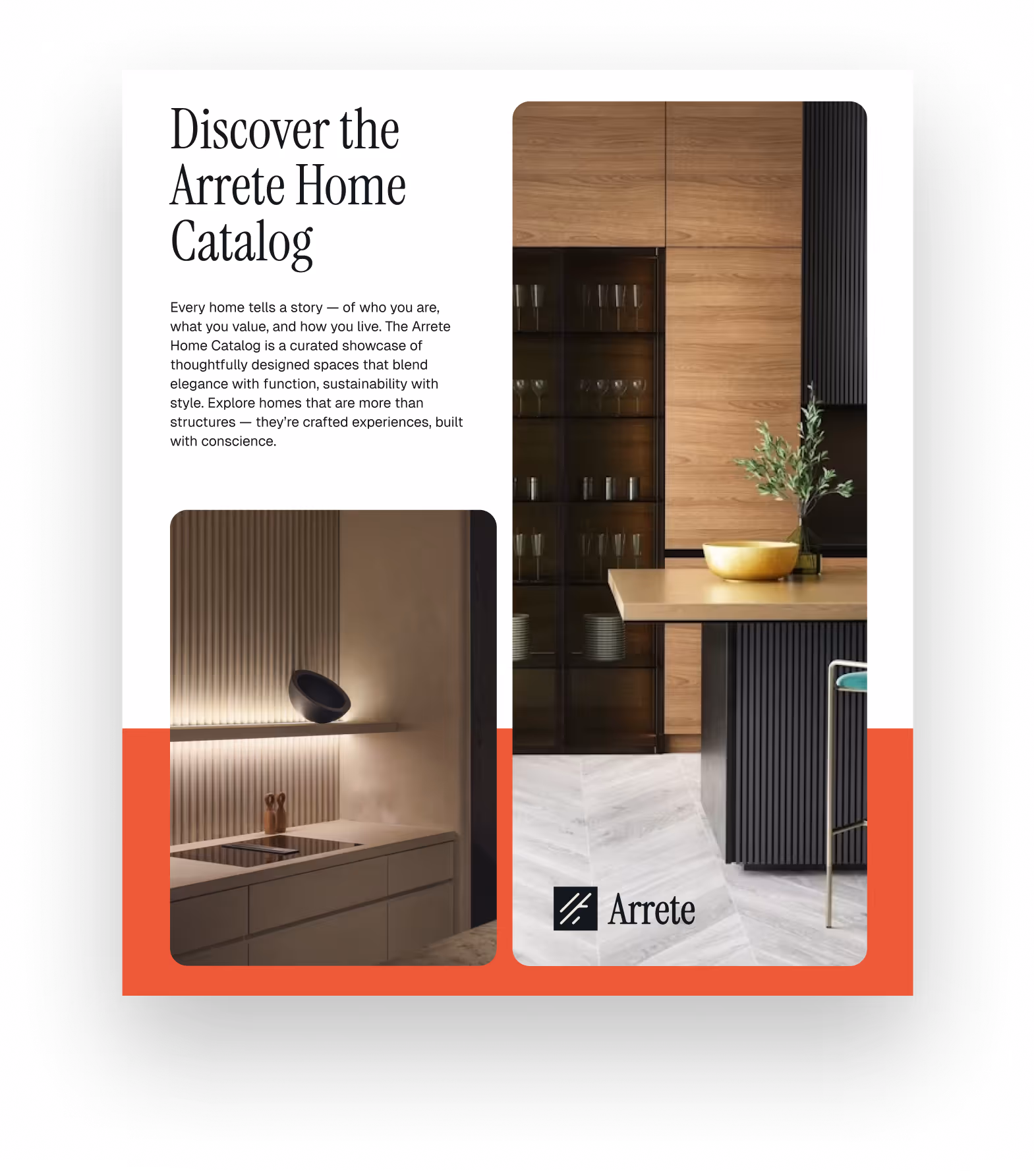 Model page inside Arrete's design catalogue, highlighting their creative design potential.