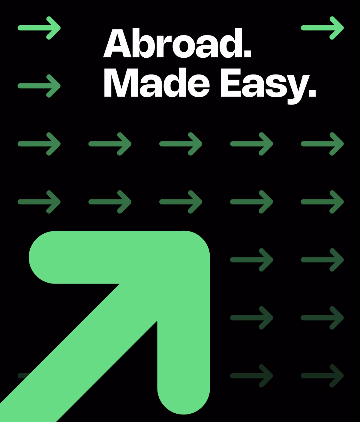 Visual graphic that represents motion, direction, and bounce for higher education..