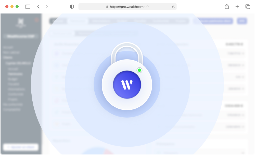 Interface de l'application WealthPro