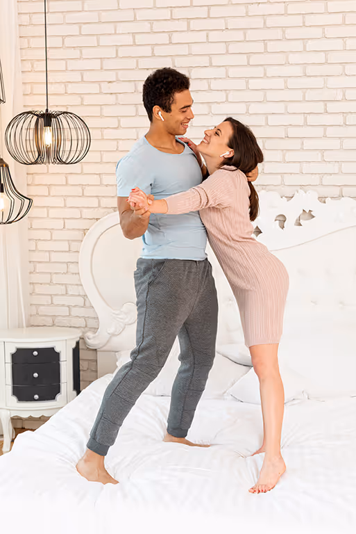 Couple celebrating intimacy and closeness after PT-141 peptide treatment