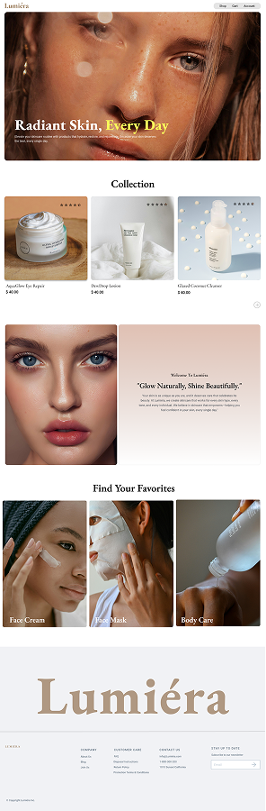 Lumiera homepage screenshot