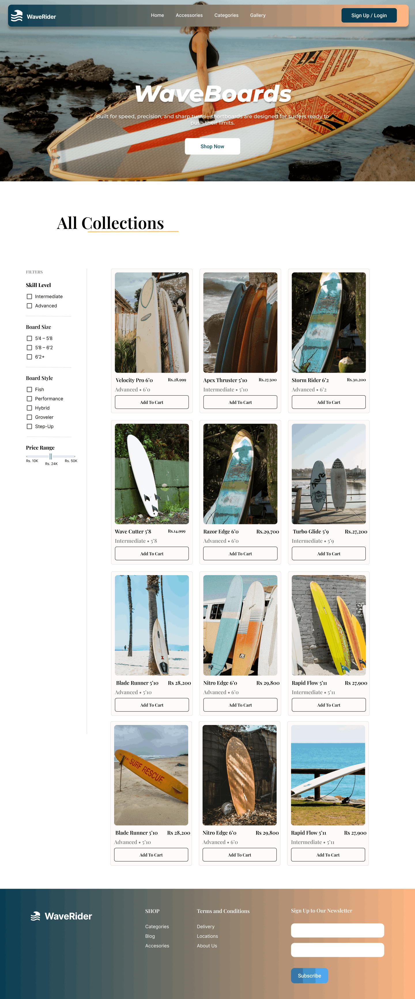 WaveRider all collections screenshot
