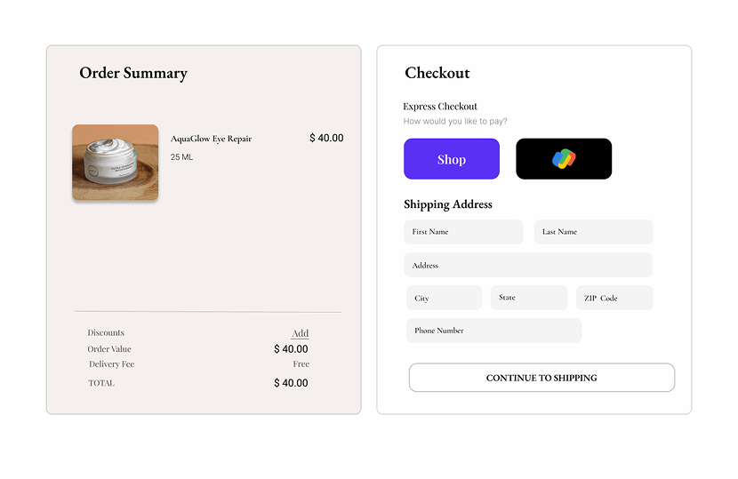 Lumiera checkout screenshot