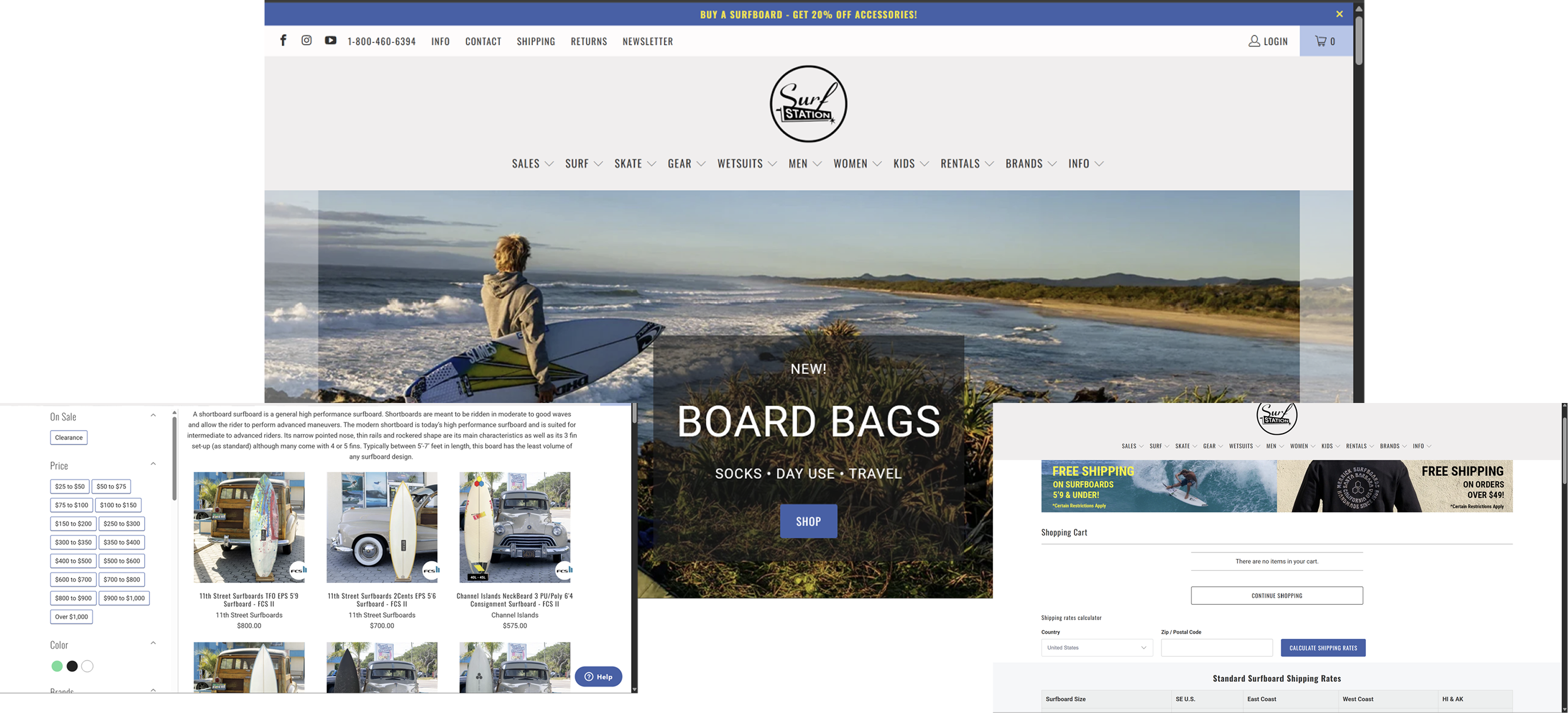 Surf Station homepage screenshot