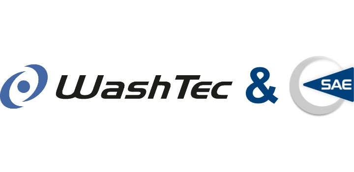 Das Bild zeigt die Logos von Washtec und SAE - verbunden mit einem "&" - das Bild symbolisiert die enge Partnerschaft der beiden Unternehmen.