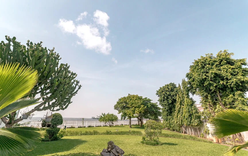 Wedding setting in the garden of Amana, table set with all tableware