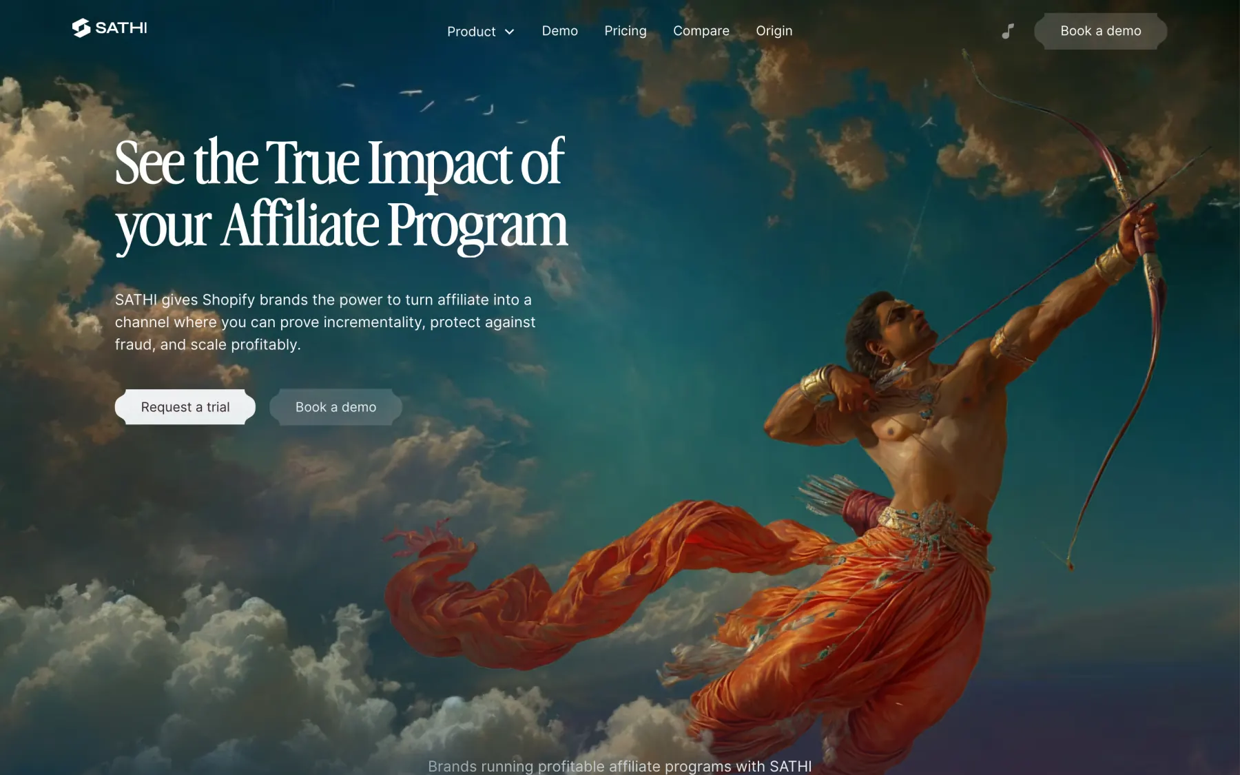 The mysathi.io homepage on desktop