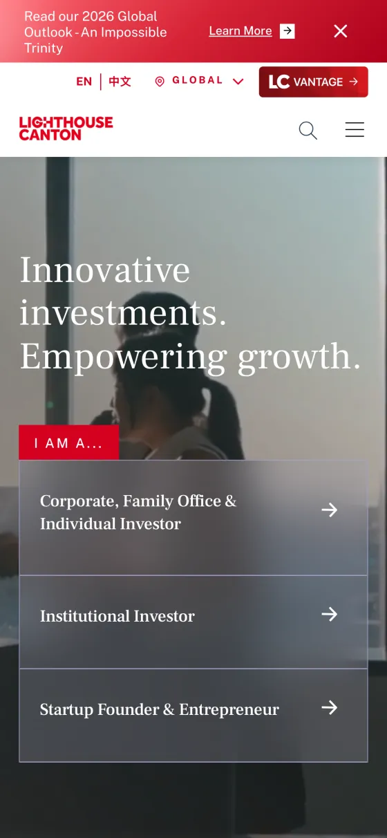 The Lighthouse Canton homepage on a phone, from the Webflow site in April 2026