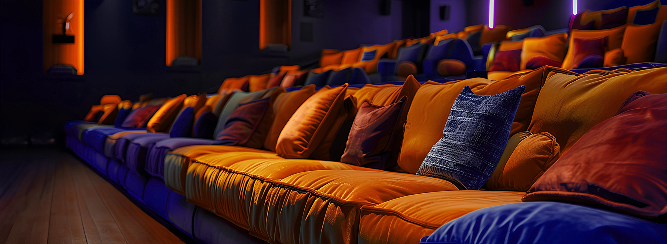 A photo of one of the movie theaters is Zafita cinema - made up all with sofas you could find at home
