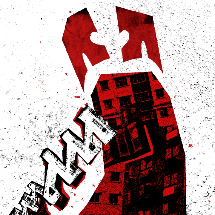 A spread from the song booklet of the Girafot band album "Gag"