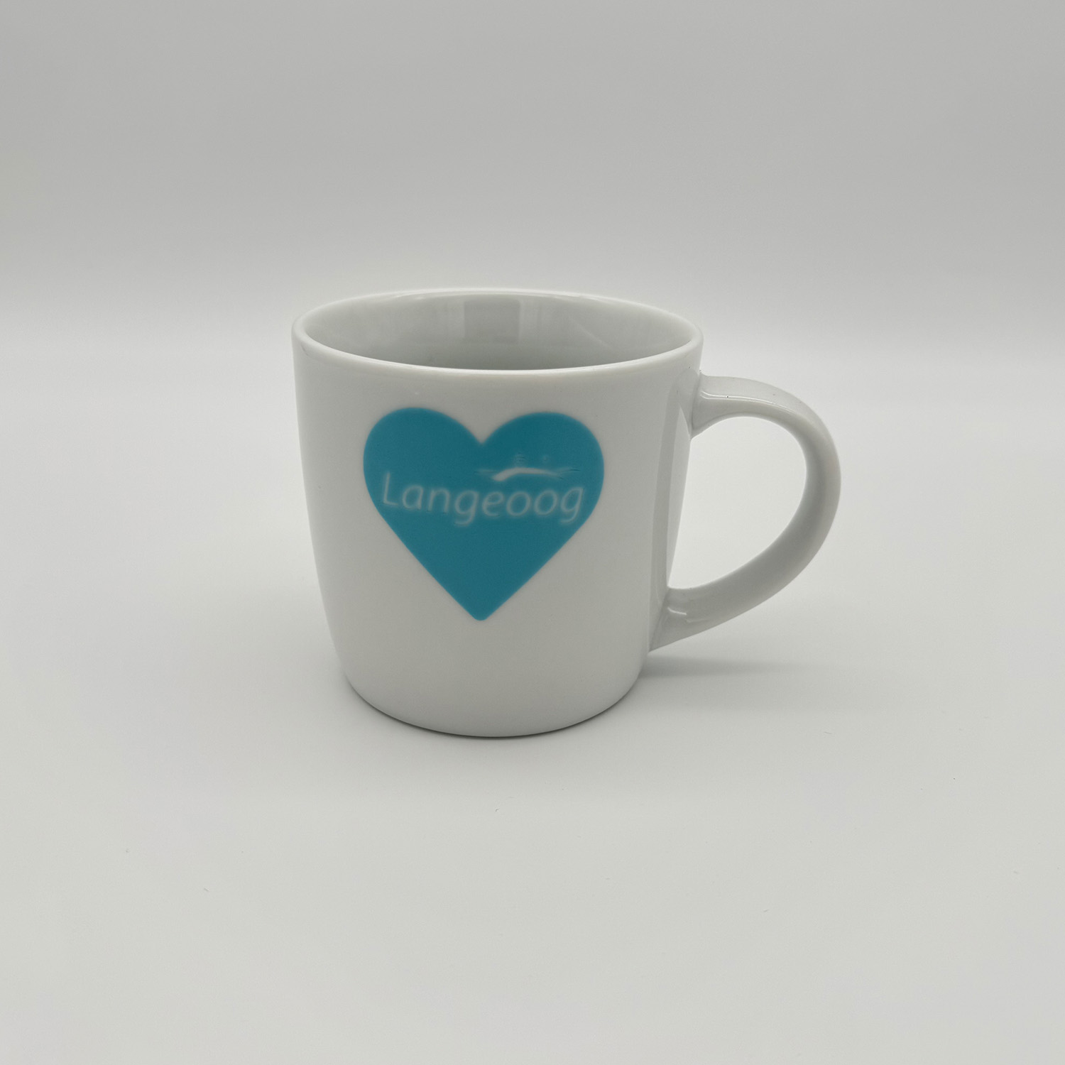 Langeoog Kaffeebecher Lieblingsinsel in türkis