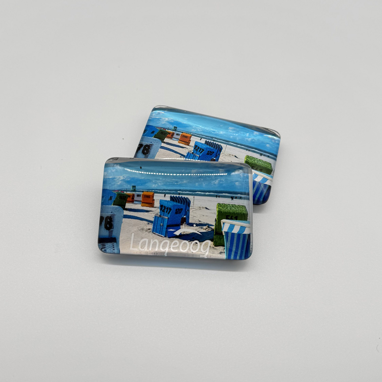 Glas-Magnet "Strandkörbe Rechteck"