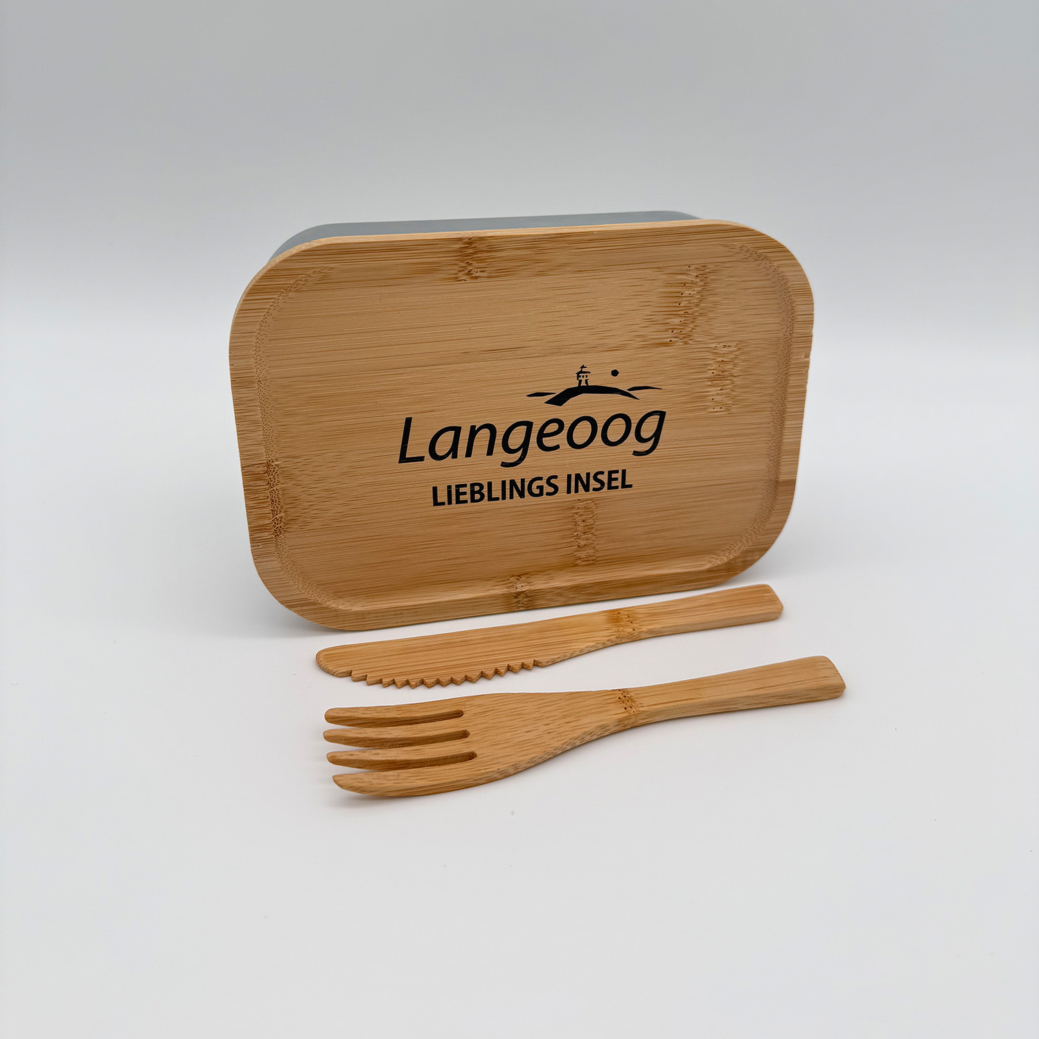 Langeoog Lunchbox Brotdose aus Holz und Metall