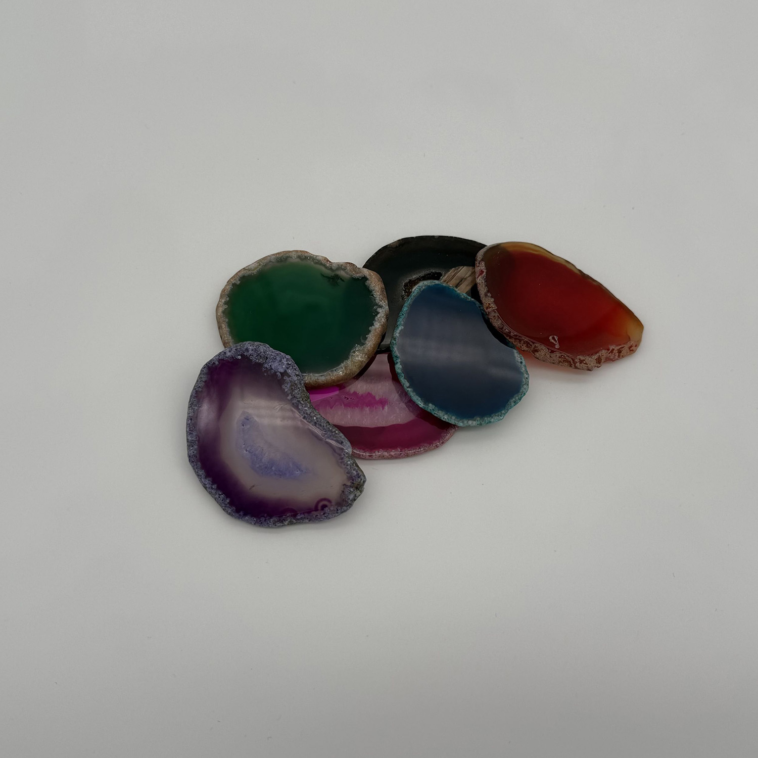 Langeoog Achatscheiben in verschiedenen Farben