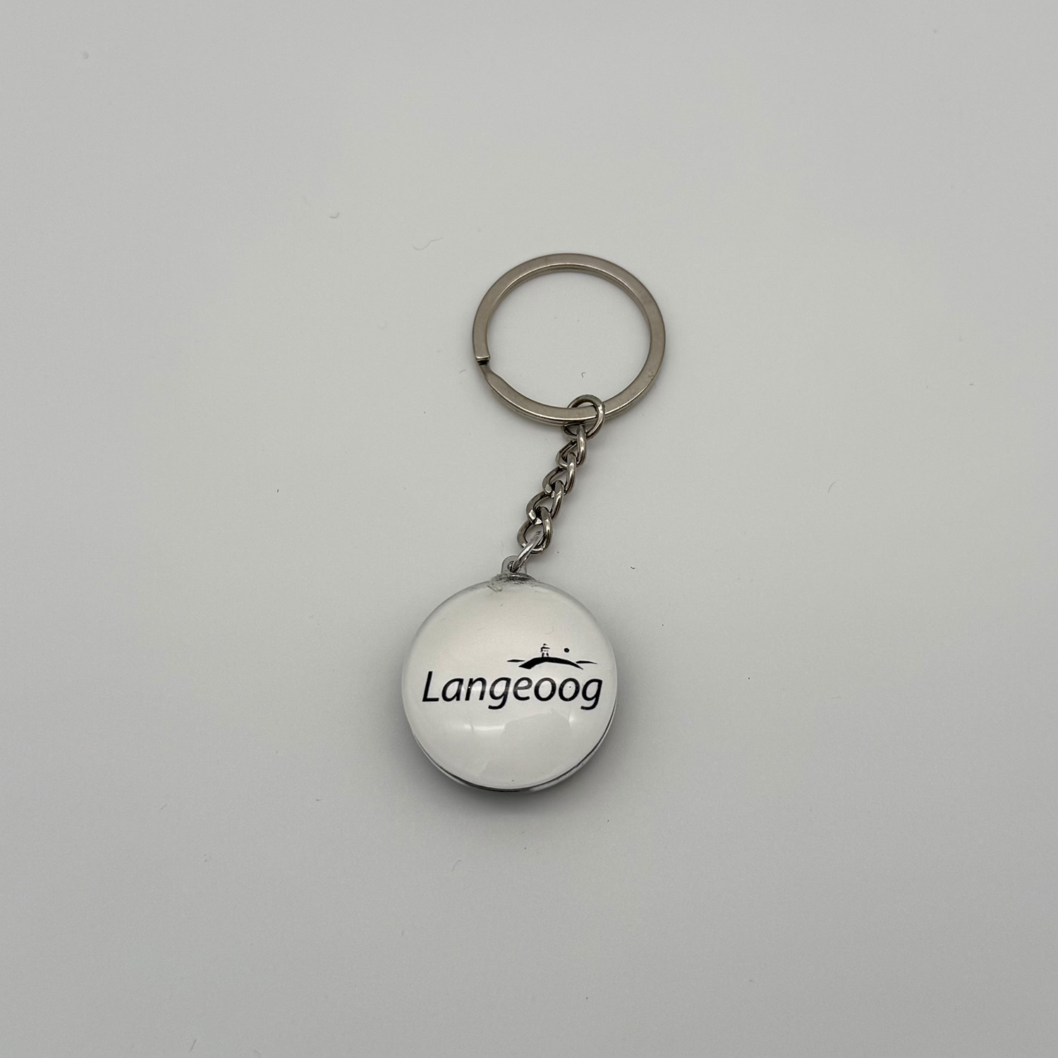 Langeoog Glas Schlüsselanhänger Wasserturm rund
