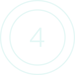 White number 4 centered inside two concentric light blue circles on a transparent background.