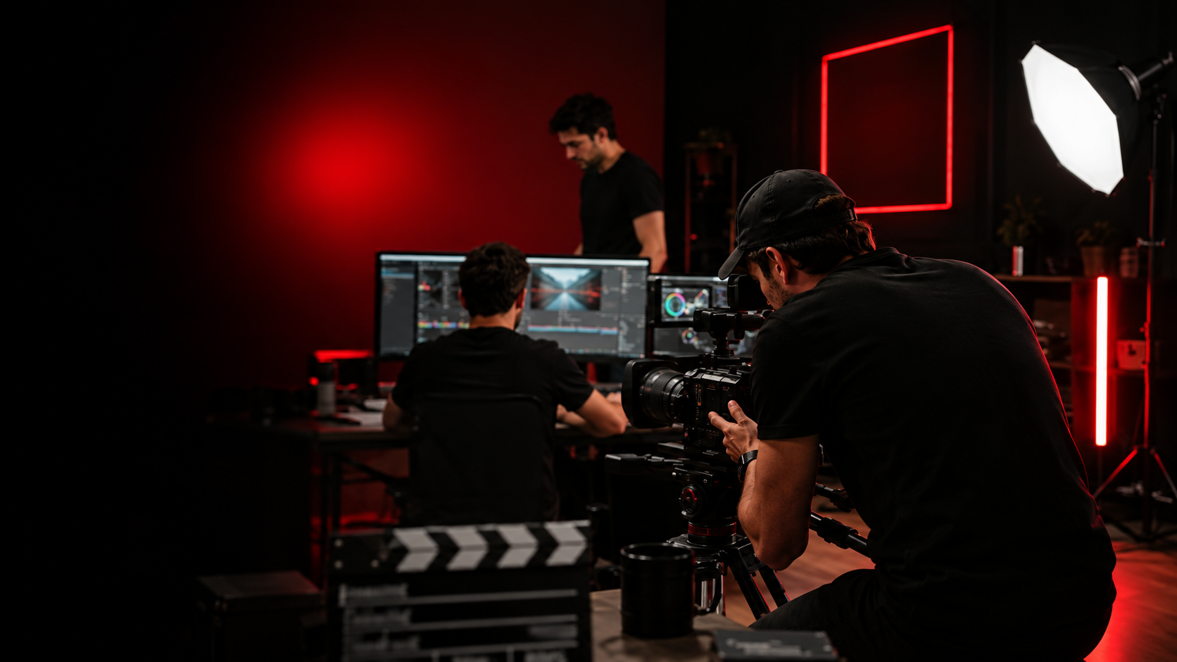 Team creativo Creativa Media Agency al lavoro in studio video