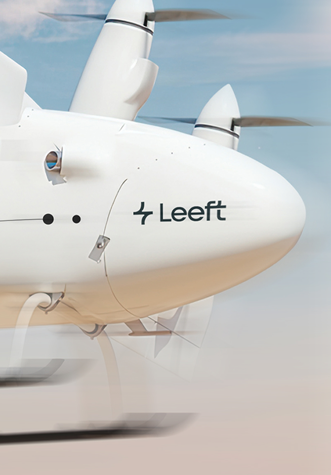Photo rapprochée d'un drone Leeft