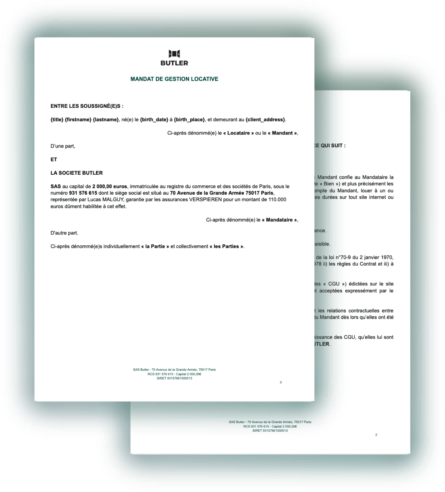 Template mandat de gestion conciergerie immobilière