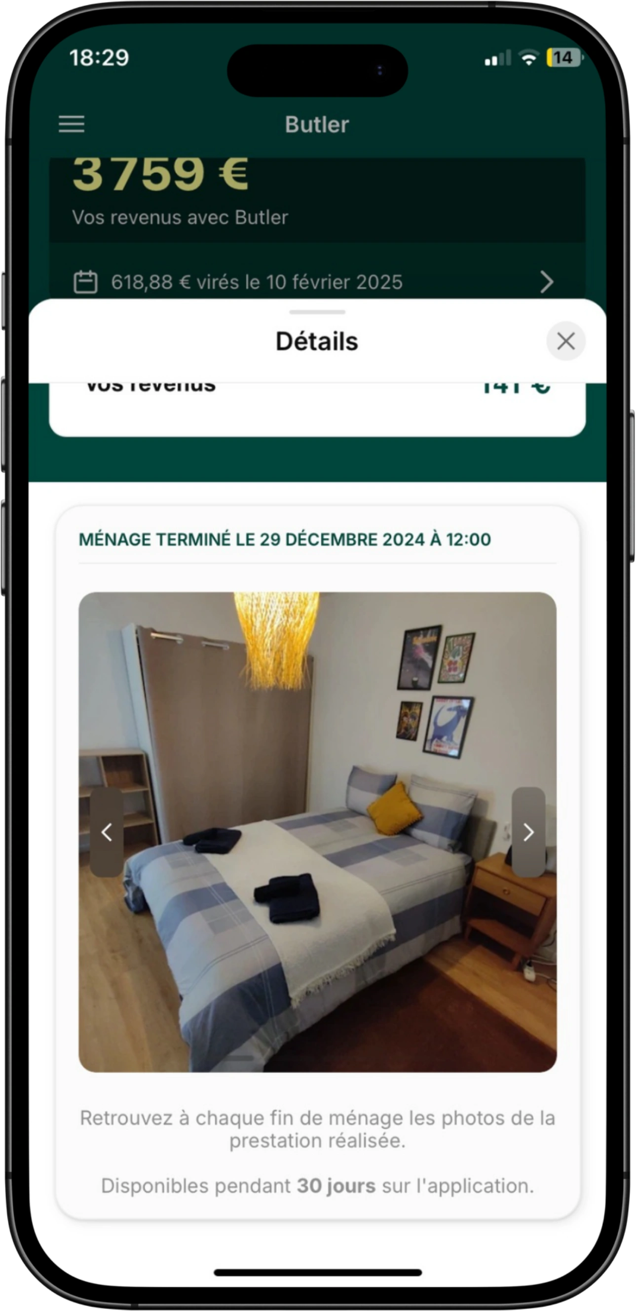 Compte rendu des ménages Agence Butler Application